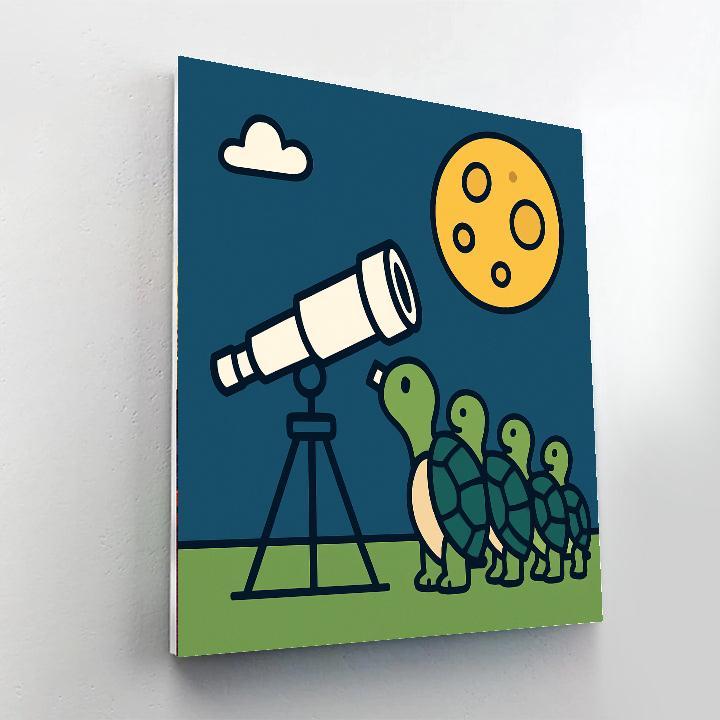 Tiny Telescope Turtles Paint by numbers art