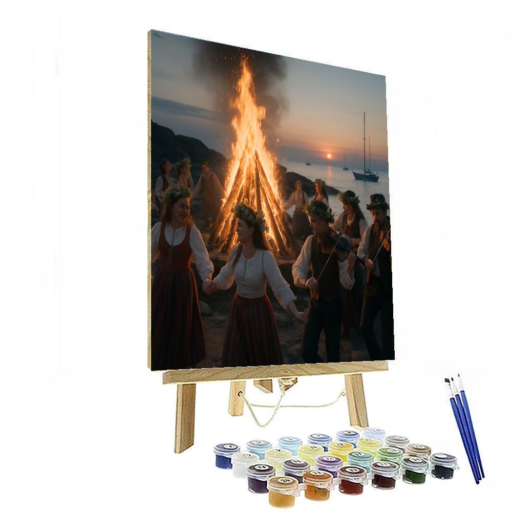 Midsummer Bonfire By Scandinavian Sea Paint by numbers kits