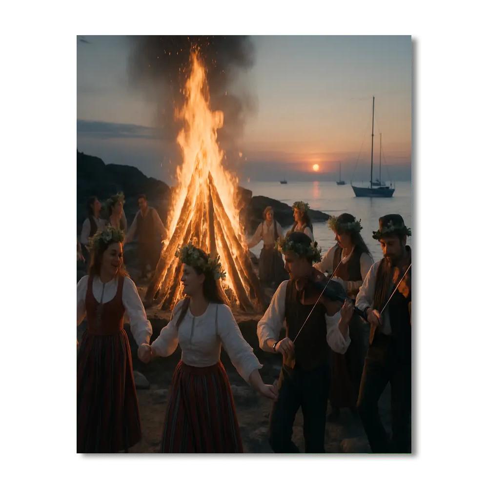 Midsummer Bonfire By Scandinavian Sea Paint by numbers kits