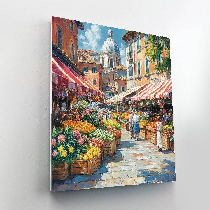Viktualienmarkt Food Stalls Munich Germany painting number kit