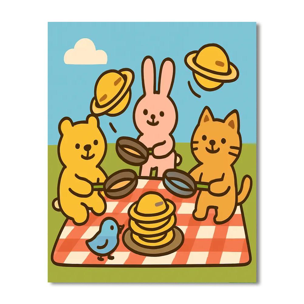 Planet Pancake Picnic Painting by numbers kit