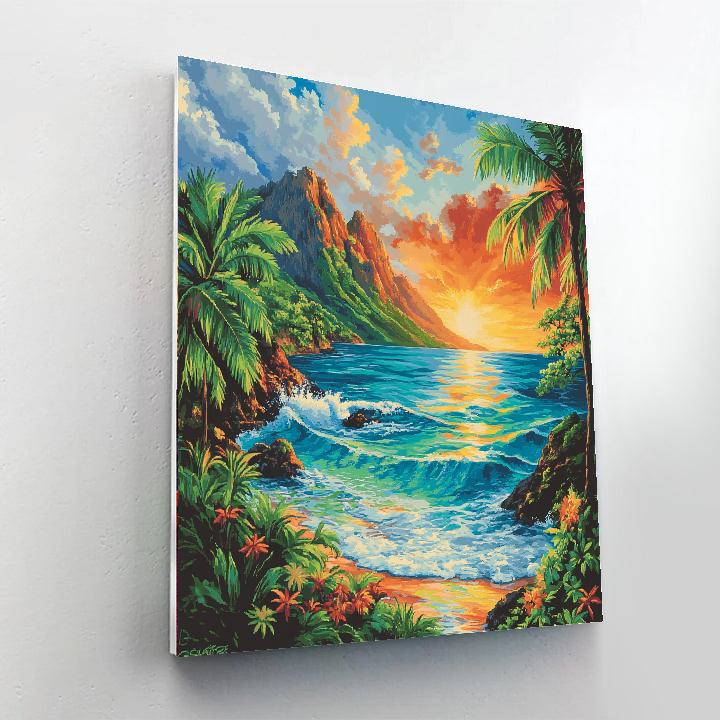 Paul Gauguin Inspired Tahitian Seascape DIY paint by numbers