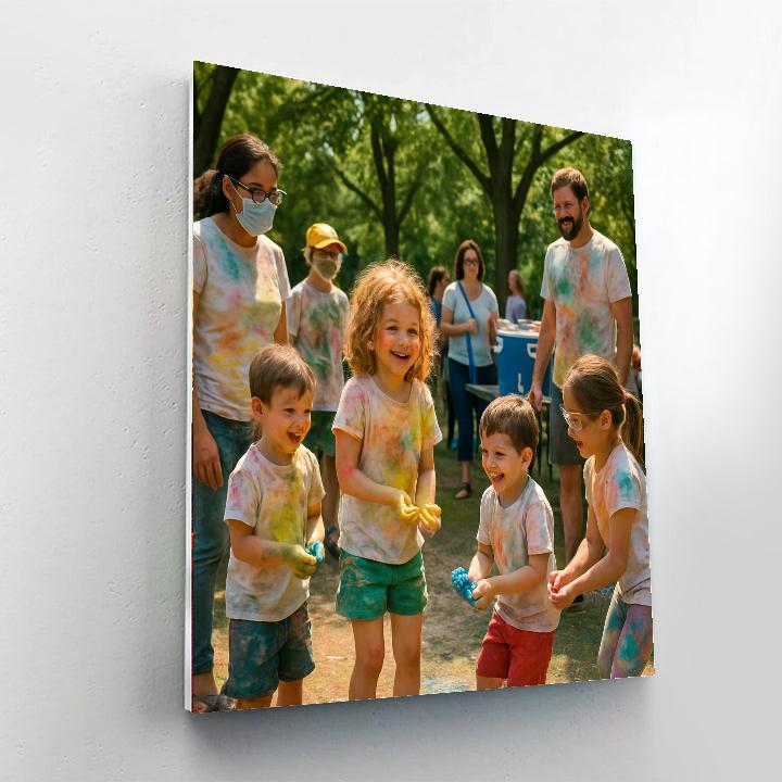 Holi For Kids Community Festival painting number kit