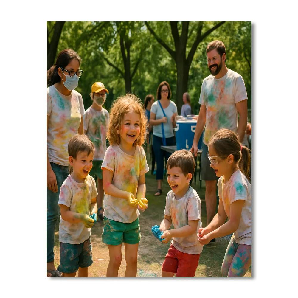 Holi For Kids Community Festival painting number kit