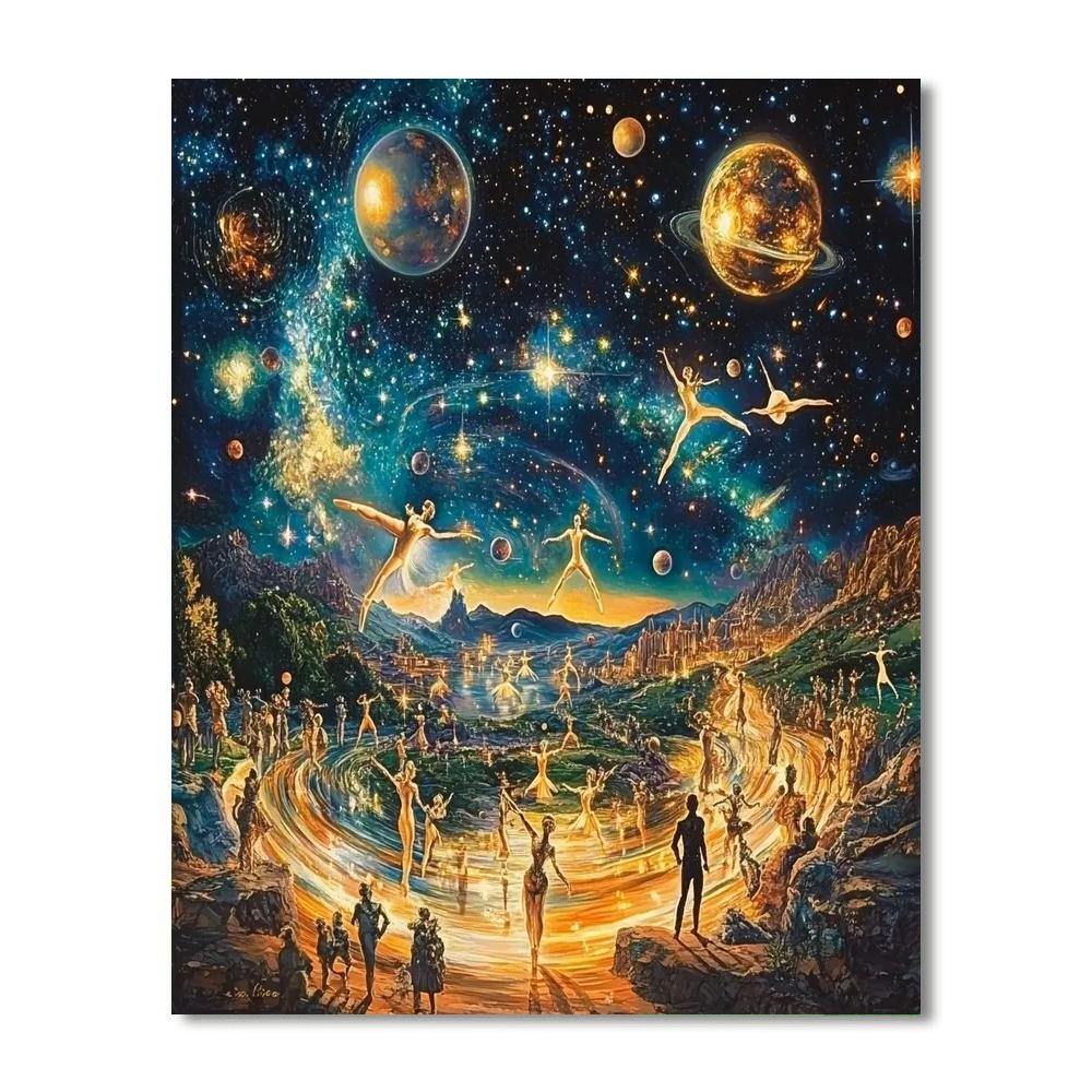 Salvador Dali Inspired Cosmic Ballet painting number kit