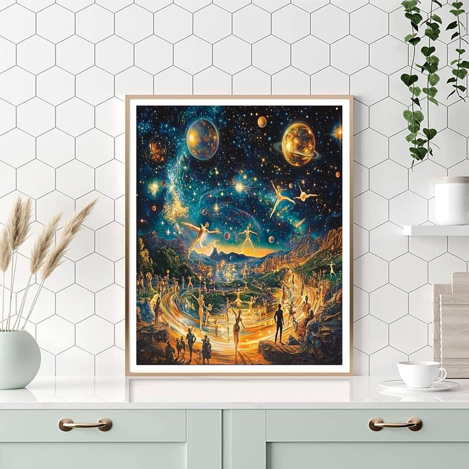 Salvador Dali Inspired Cosmic Ballet painting number kit