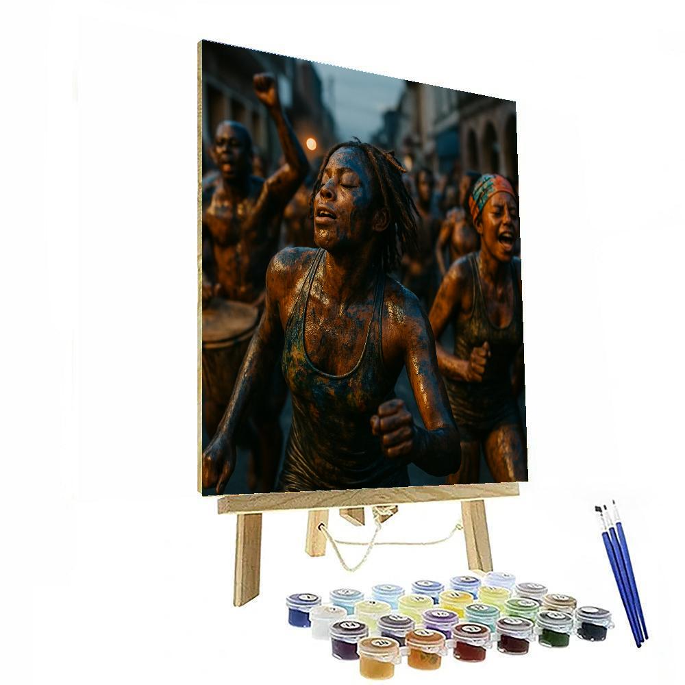 Caribbean Jouvert Dawn Revelry paint by color