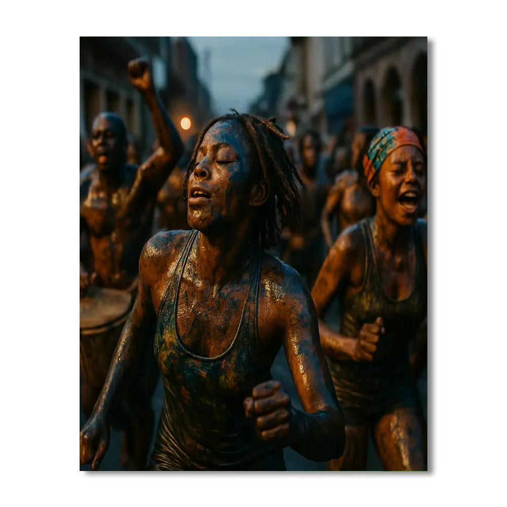 Caribbean Jouvert Dawn Revelry paint by color