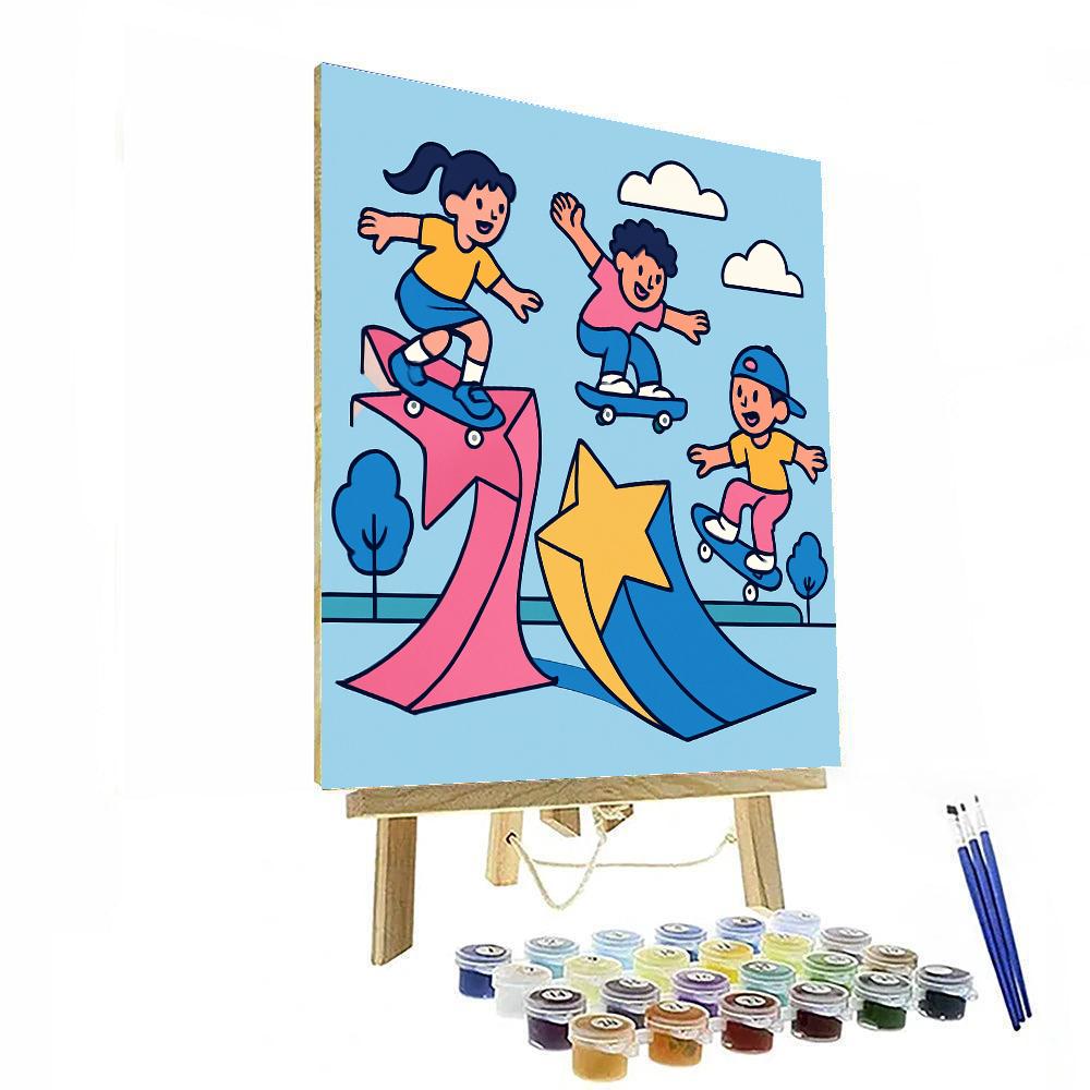 Shooting Star Skatepark paint by number