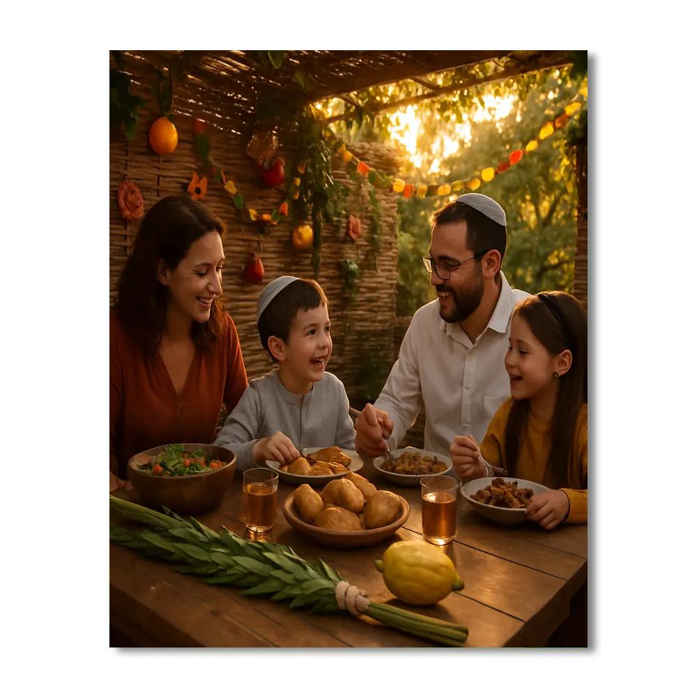 Sukkot Outdoors At Sunset Painting by numbers kit