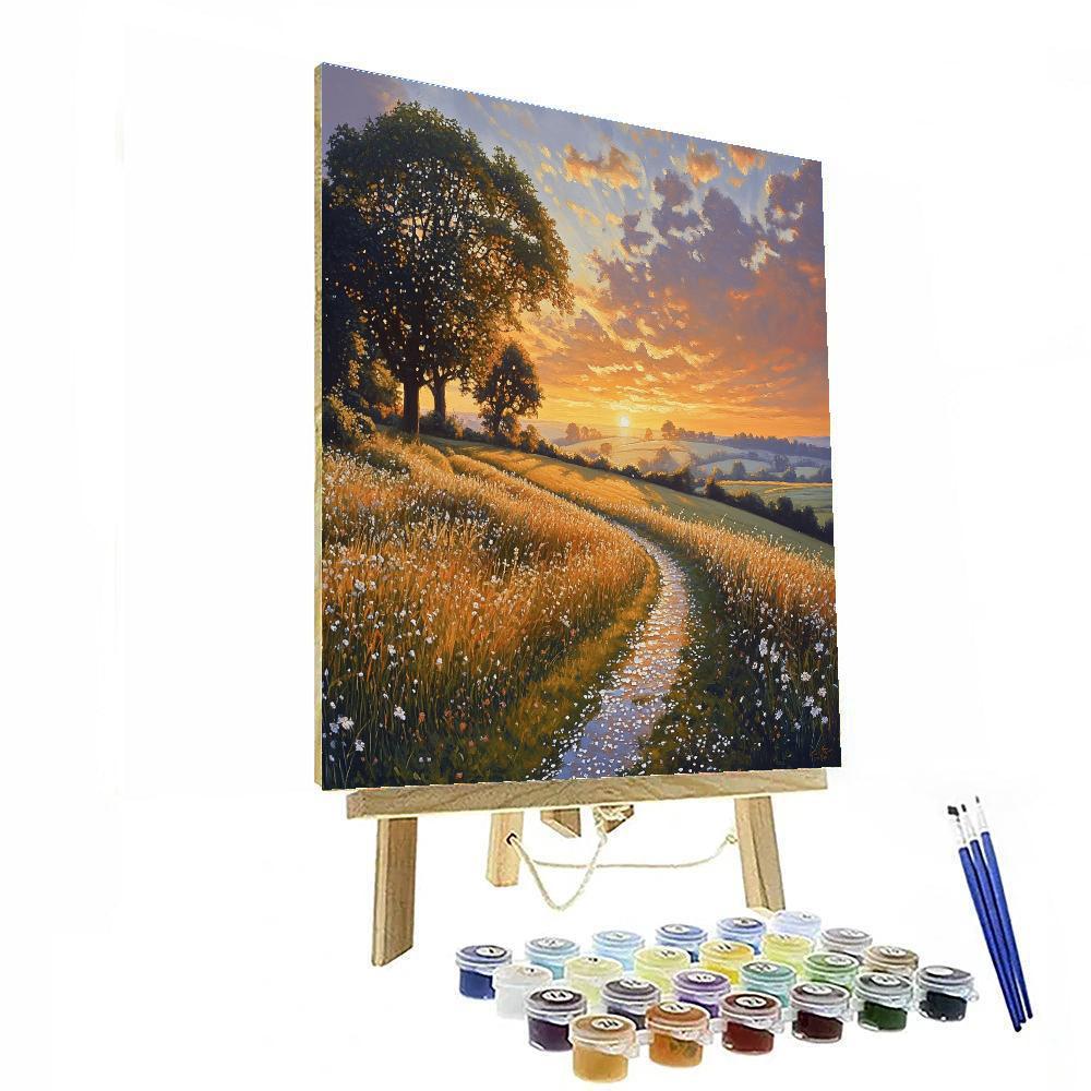 William Holman Hunt Inspired Sunrise In Countryside Numbered painting kits
