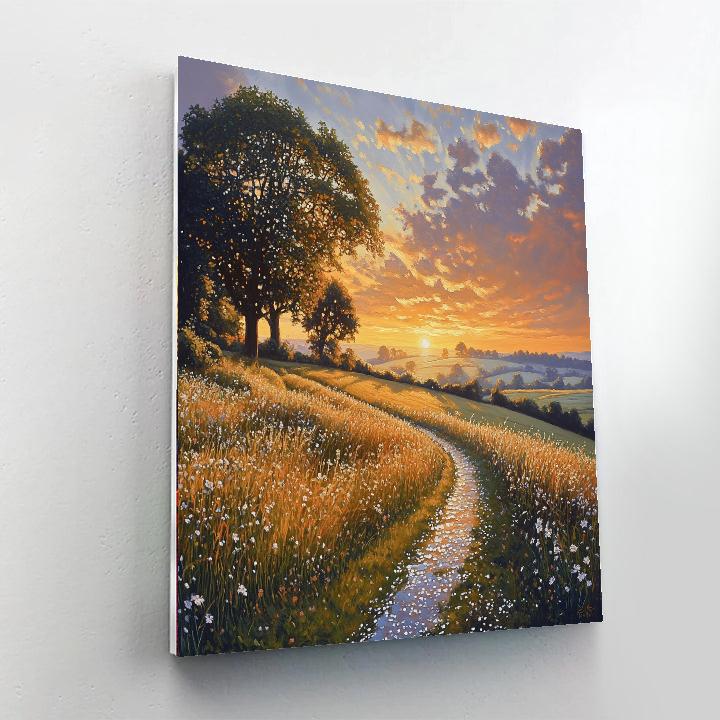 William Holman Hunt Inspired Sunrise In Countryside Numbered painting kits