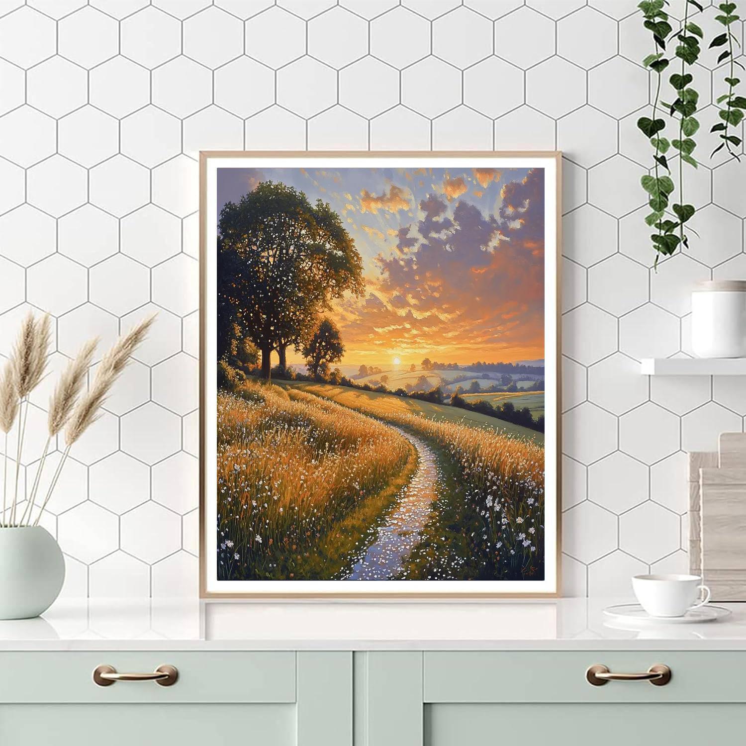 William Holman Hunt Inspired Sunrise In Countryside Numbered painting kits