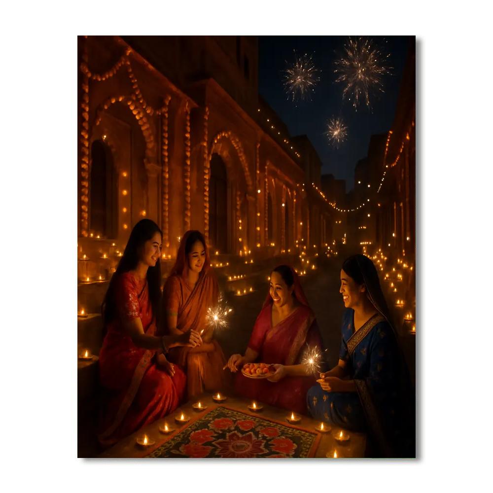Diwali Night In Jaipur paint by number