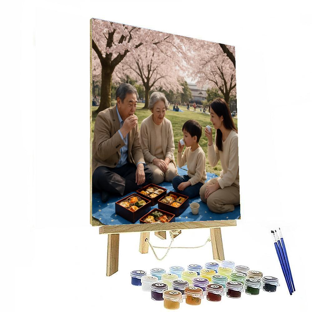 Cherry Blossom Festival Hanami Gathering paint by numbers