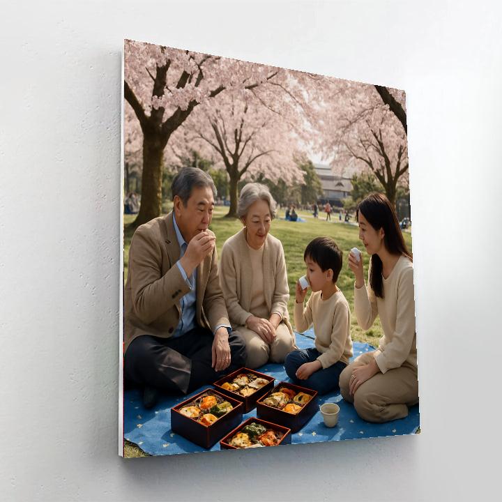 Cherry Blossom Festival Hanami Gathering paint by numbers