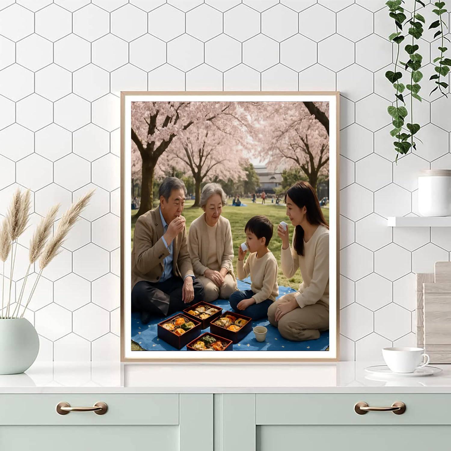 Cherry Blossom Festival Hanami Gathering paint by numbers