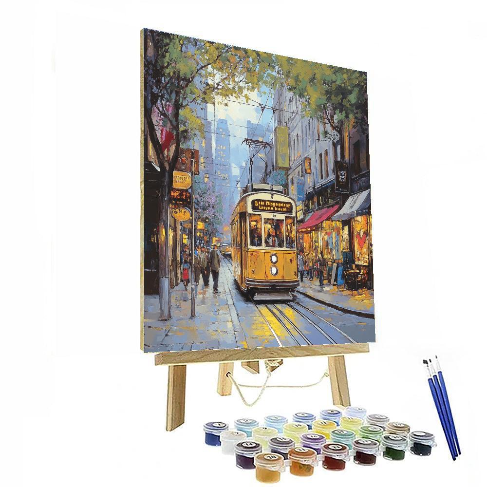 Market Street Trams And Cafes Melbourne Australia paint by numbers