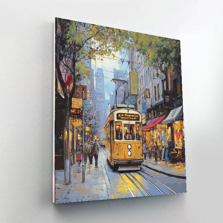 Market Street Trams And Cafes Melbourne Australia paint by numbers