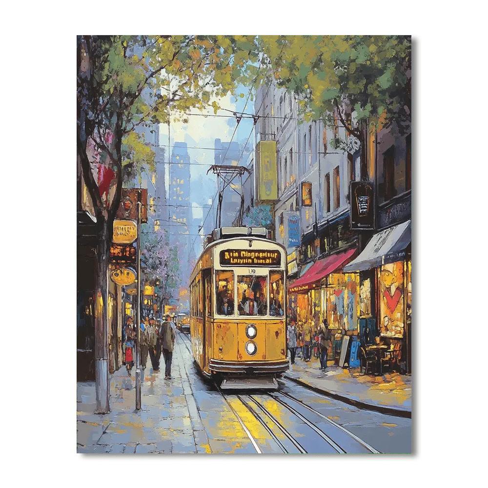 Market Street Trams And Cafes Melbourne Australia paint by numbers