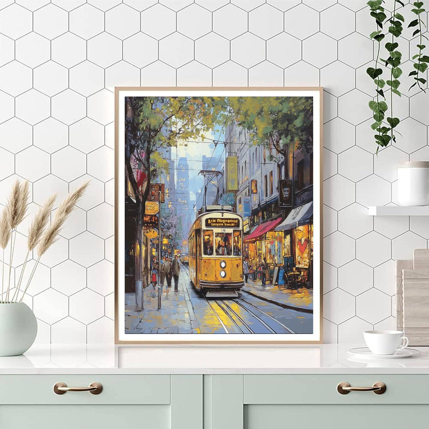 Market Street Trams And Cafes Melbourne Australia paint by numbers