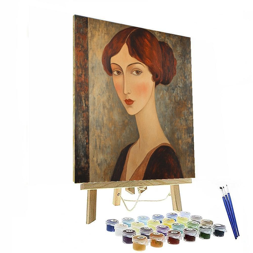 Amedeo Modigliani Inspired Stylized Portrait DIY paint by numbers