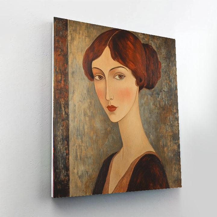 Amedeo Modigliani Inspired Stylized Portrait DIY paint by numbers