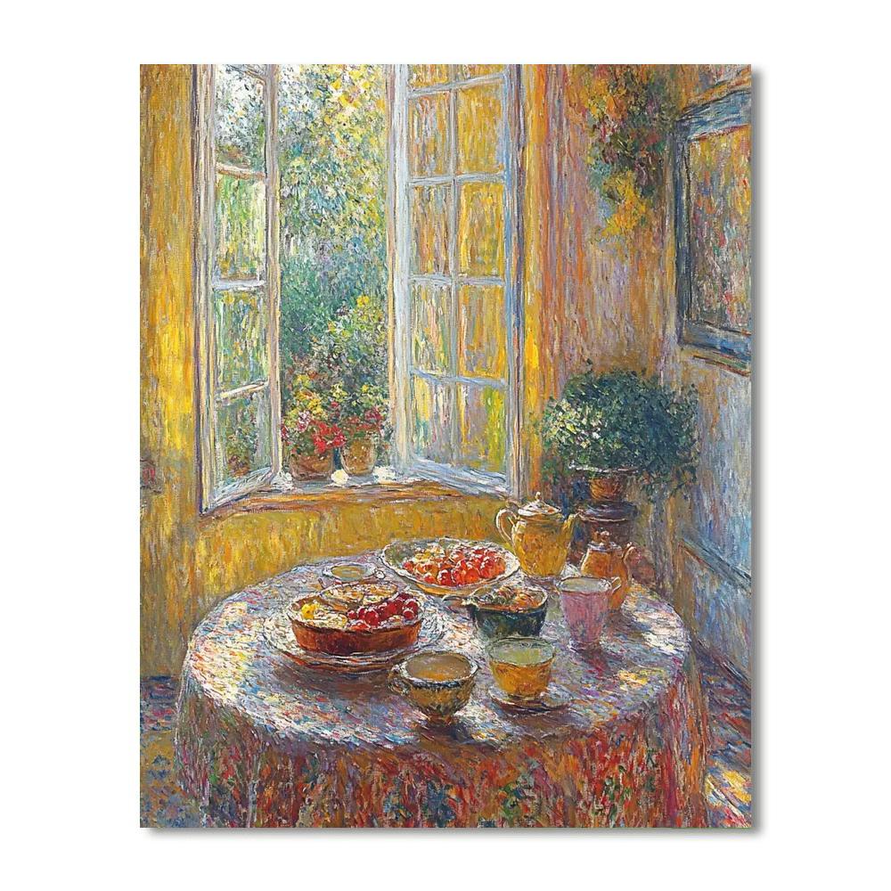 Pierre Bonnard Inspired Cozy Indoor Breakfast Paint by numbers art
