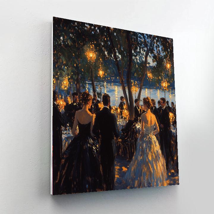 John Singer Sargent Inspired Elegant Outdoor Concert paint by number