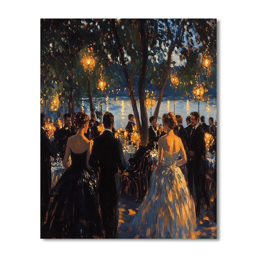 John Singer Sargent Inspired Elegant Outdoor Concert paint by number