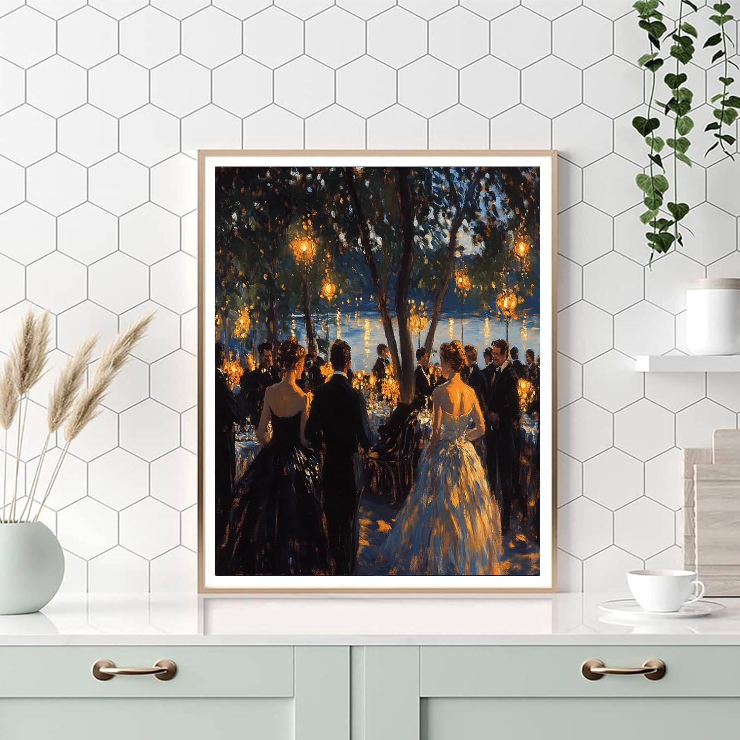 John Singer Sargent Inspired Elegant Outdoor Concert paint by number