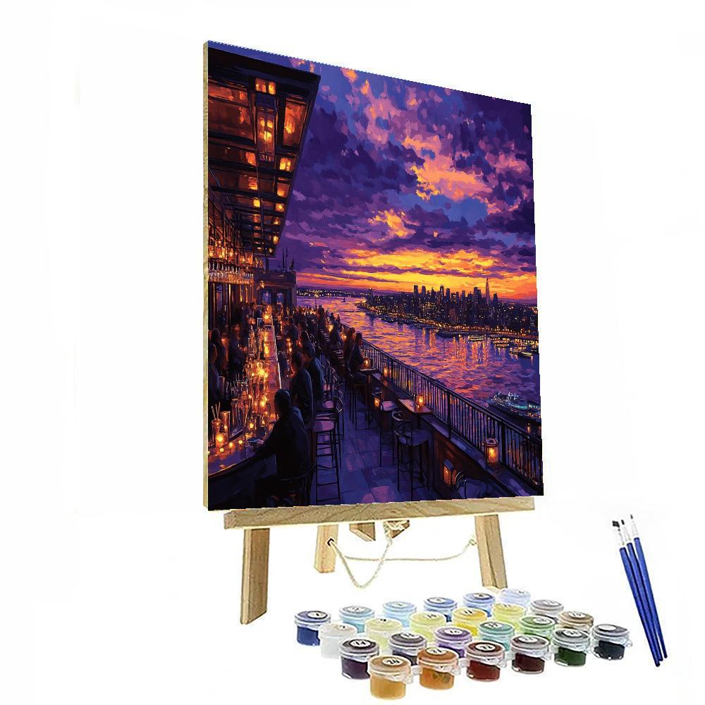 Rooftop Sunset Bar Hong Kong Mid Levels Number painting