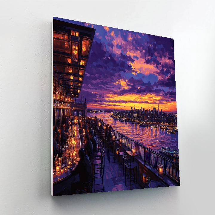 Rooftop Sunset Bar Hong Kong Mid Levels Number painting