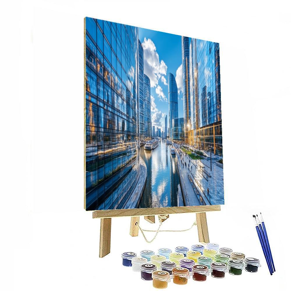 Lujiazui Riverside Sketch Shanghai China painting number kit