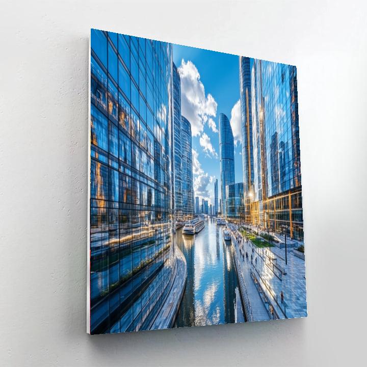 Lujiazui Riverside Sketch Shanghai China painting number kit