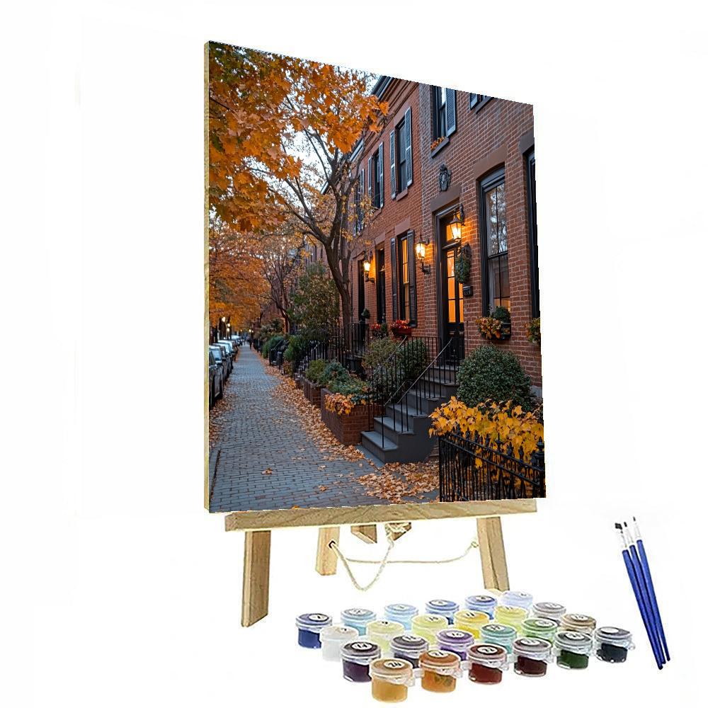 Beacon Hill Row Houses Boston United States paint by color
