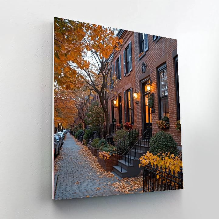 Beacon Hill Row Houses Boston United States paint by color