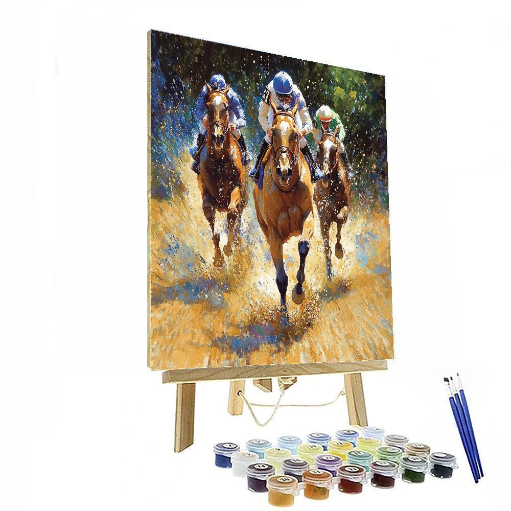 Edgar Degas Inspired Horse Racing Scene paint by number