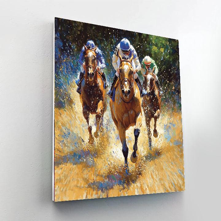 Edgar Degas Inspired Horse Racing Scene paint by number