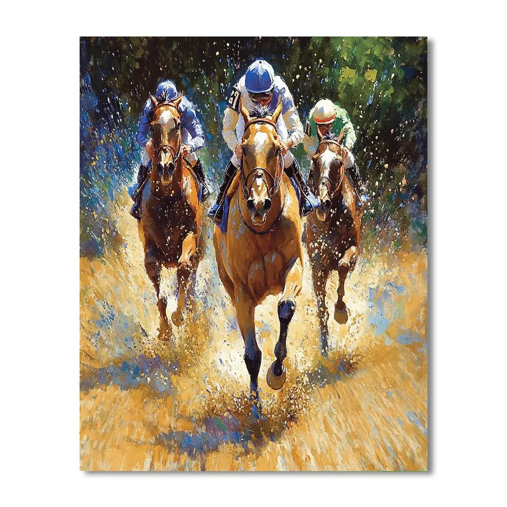 Edgar Degas Inspired Horse Racing Scene paint by number