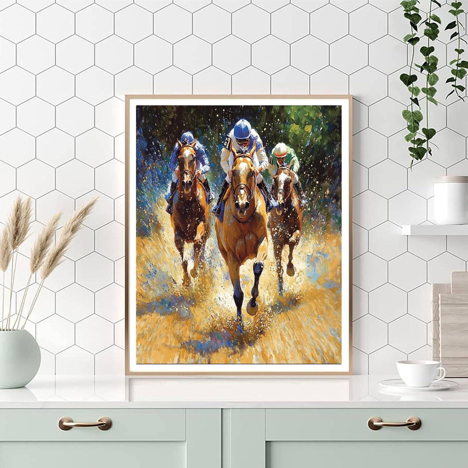 Edgar Degas Inspired Horse Racing Scene paint by number