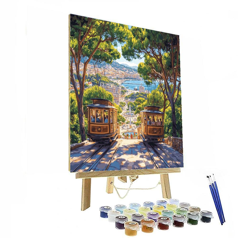 Montjuic Cable Car Barcelona Spain Painting by numbers kit