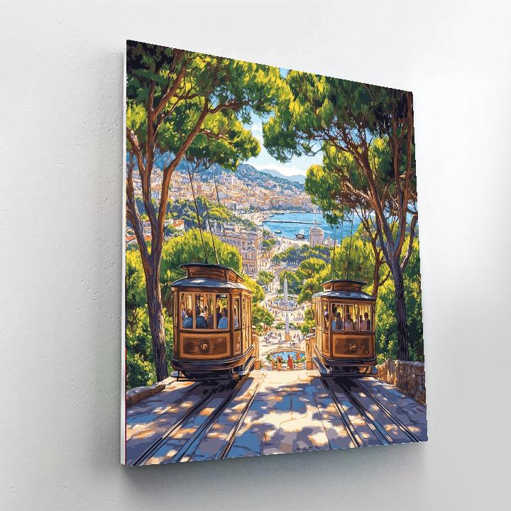 Montjuic Cable Car Barcelona Spain Painting by numbers kit