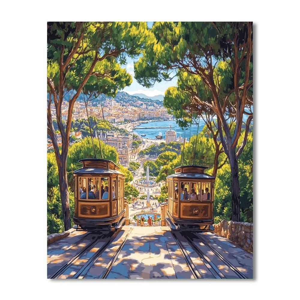Montjuic Cable Car Barcelona Spain Painting by numbers kit