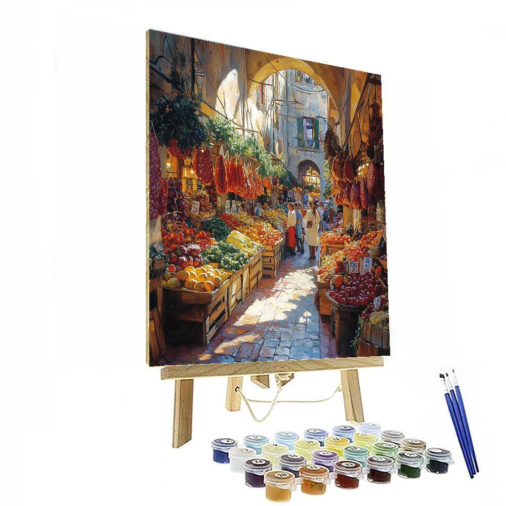 La Boqueria Food Passage Barcelona Spain DIY paint by numbers