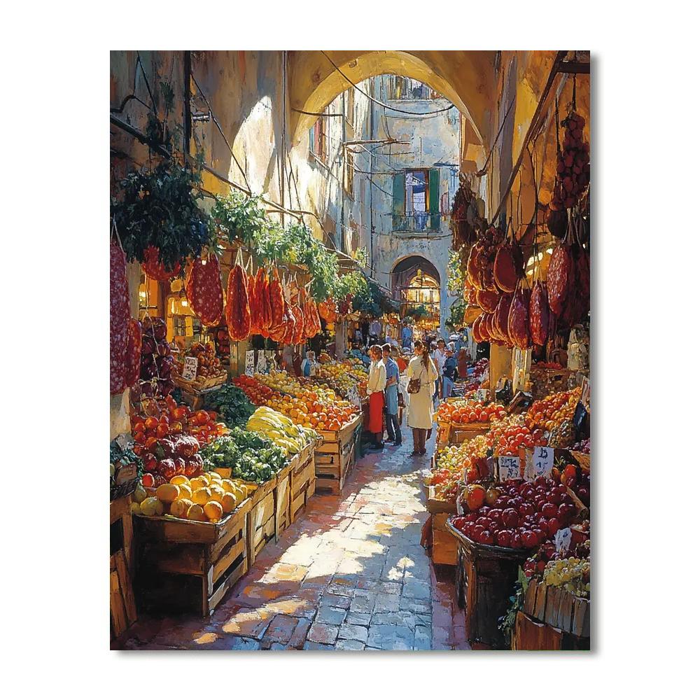 La Boqueria Food Passage Barcelona Spain DIY paint by numbers