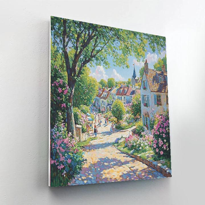 Camille Pissarro Inspired Village Streets In Spring paint by number