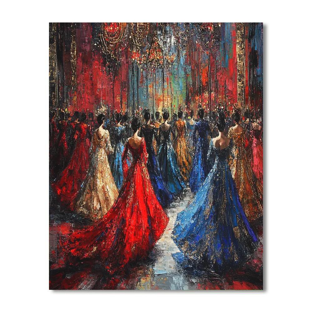 Mariano Fortuny Inspired Vibrant Festival Costumes Painting by numbers kit