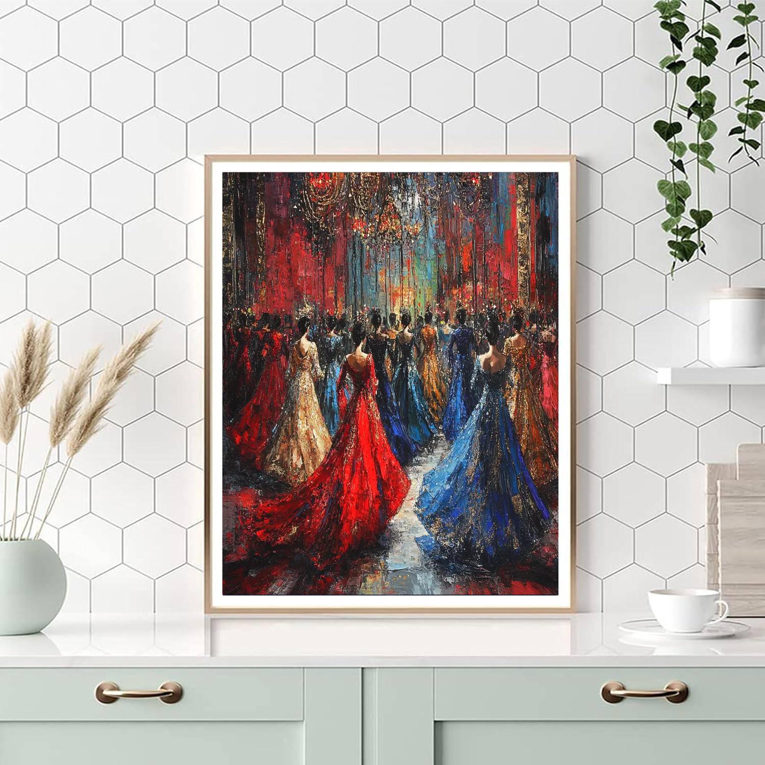Mariano Fortuny Inspired Vibrant Festival Costumes Painting by numbers kit