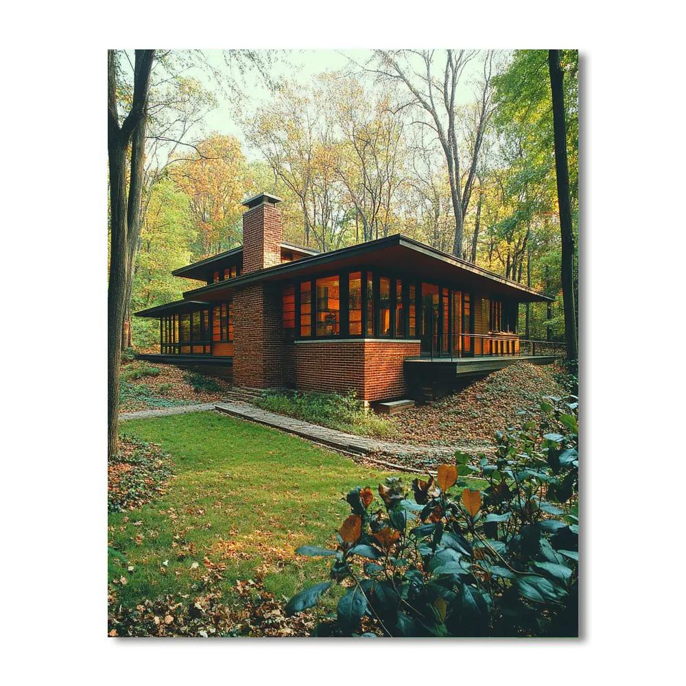 Frank Lloyd Wright Inspired Organic Architecture DIY paint by numbers